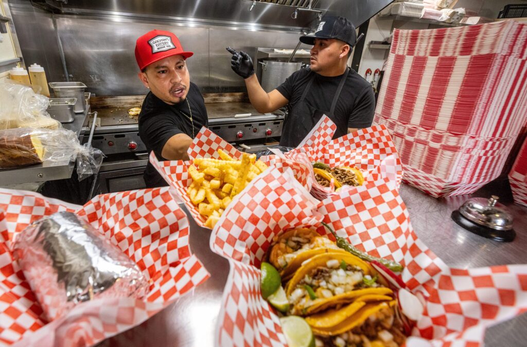 Galvan’s Beer Garden brings the same great food served at Galvan’s Eatery taco trucks to the bigger kitchen Friday, Feb. 7, 2026 in Cotati. (John Burgess/The Press Democrat)