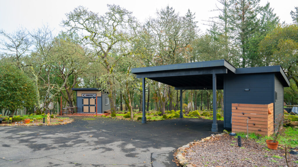 Shed and carport. (Julian Rundle)