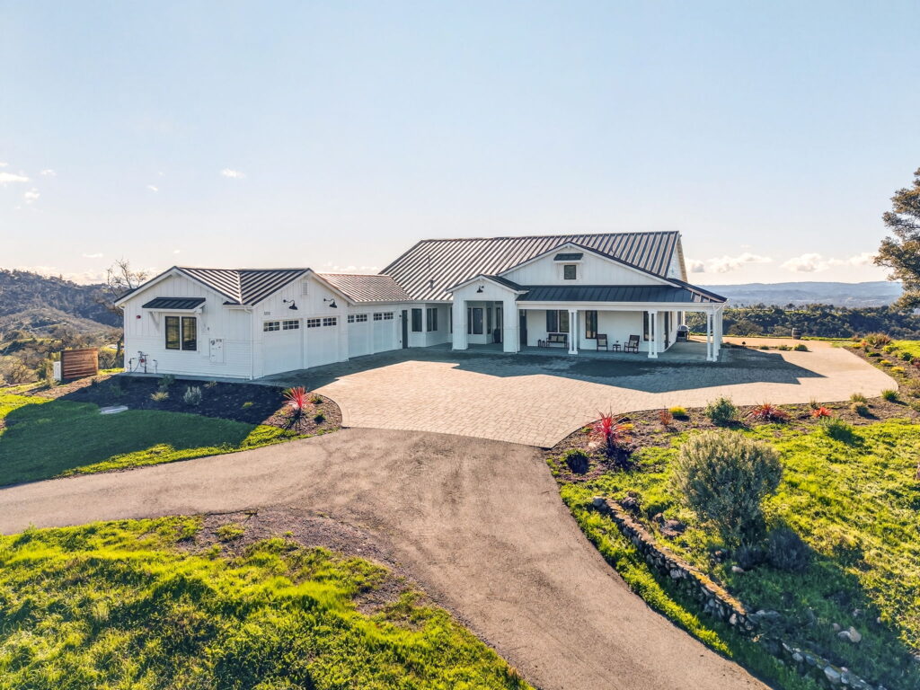 This modern farmhouse and an ADU on 100 acres in Healdsburg is currently listed for $6,495,000.(Clear Shot Creations)