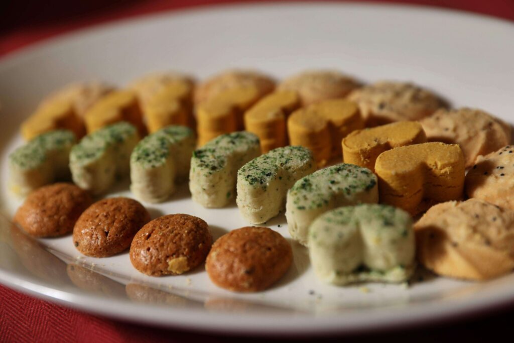 Small cookies are part of a haft sin table assembled by Shari Sarabi, chef/owner of Baci Cafe & Wine Bar in Healdsburg, for the Persian New Year, known as Nowruz. (Christopher Chung / The Press Democrat, file)