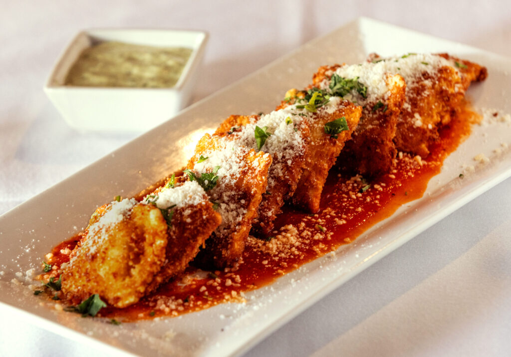 Fried Ravioli from the historic Swiss Hotel Thursday, Feb. 19, 2026 on the square in Sonoma. (John Burgess/The Press Democrat)