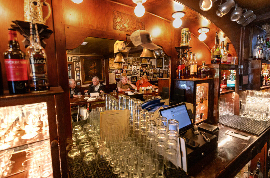 The Swiss Hotel bar inside the building constructed in about 1850 on the plaza in Sonoma Thursday, Feb. 19, 2026. (John Burgess/The Press Democrat)