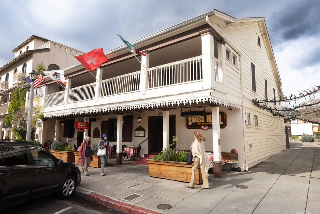 The Swiss Hotel restaurant inside the 175-year-old adobe built by Don Salvador Vallejo Thursday, Feb. 19, 2026 on the square in Sonoma. (John Burgess/The Press Democrat)