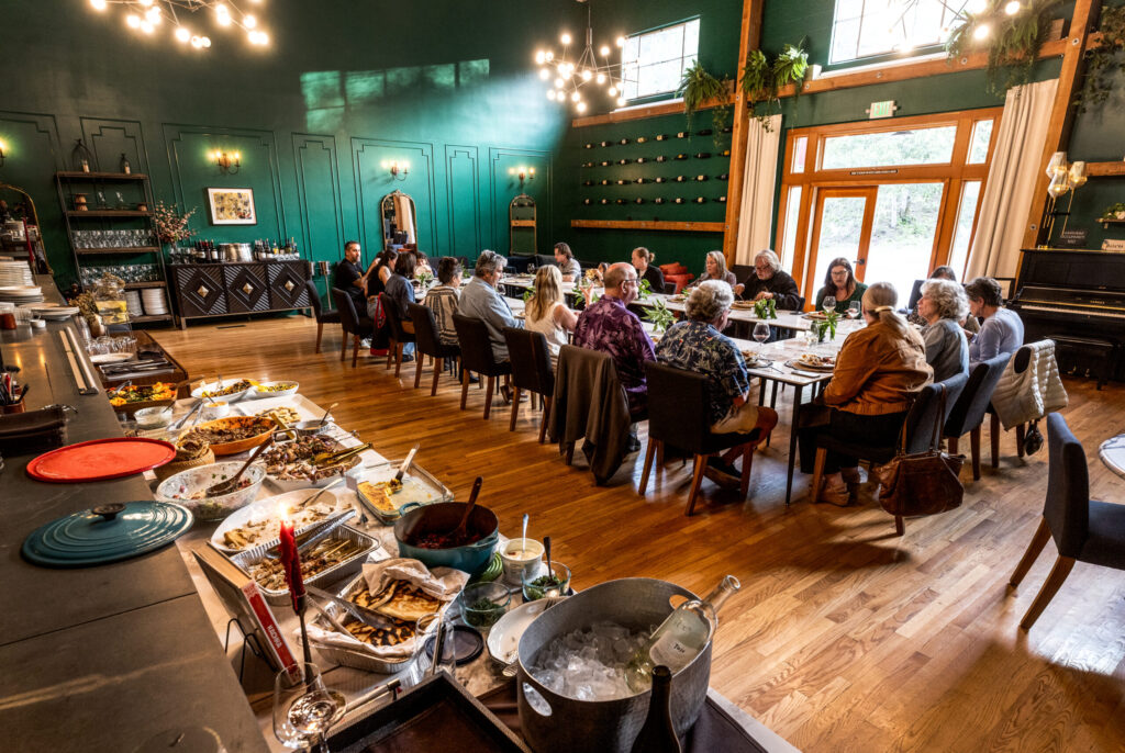 Sonoma County food and cooking lovers gathered for the first Cookbook Club meeting at Songbird Parlour Tuesday, March 10, 2026 in Glen Ellen. Participants chose recipes to cook for the dinner from “Kachka,” a Russian cookbook chosen by Songbird owner/chef Lauren Kershner. (John Burgess/The Press Democrat)