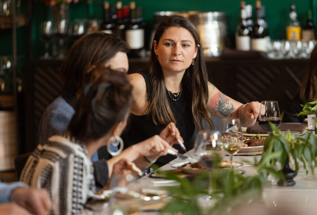 Songbird Parlour owner/chef Lauren Kershner chose the Russian recipes book “Kachka” for the first Cookbook Club meeting Tuesday, March 10, 2026 held at the Glen Ellen on a day when they are closed. (John Burgess/The Press Democrat)