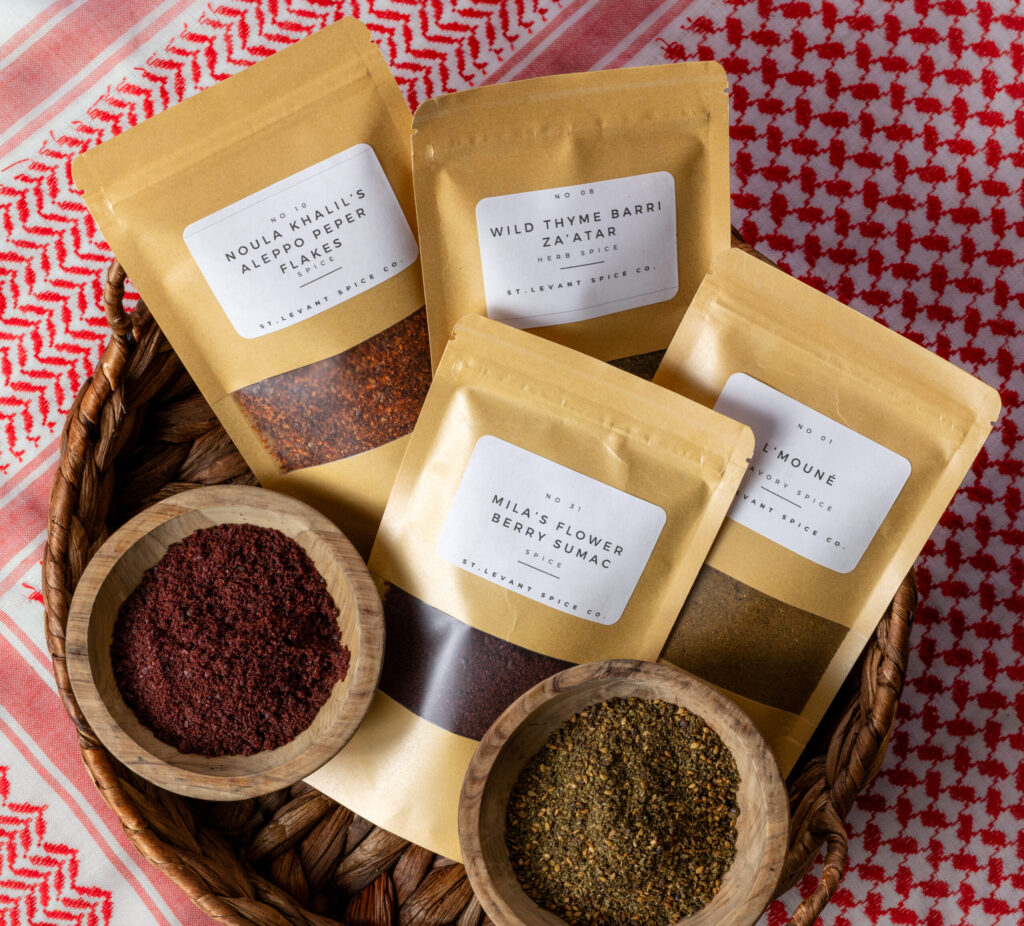 Middle Eastern spices available from longtime Petaluma caterer Kristina Daya at her new lunch-only Mazza Levantine Kitchen Thursday, March 26, 2026 in northeast Petaluma. (John Burgess / The Press Democrat)
