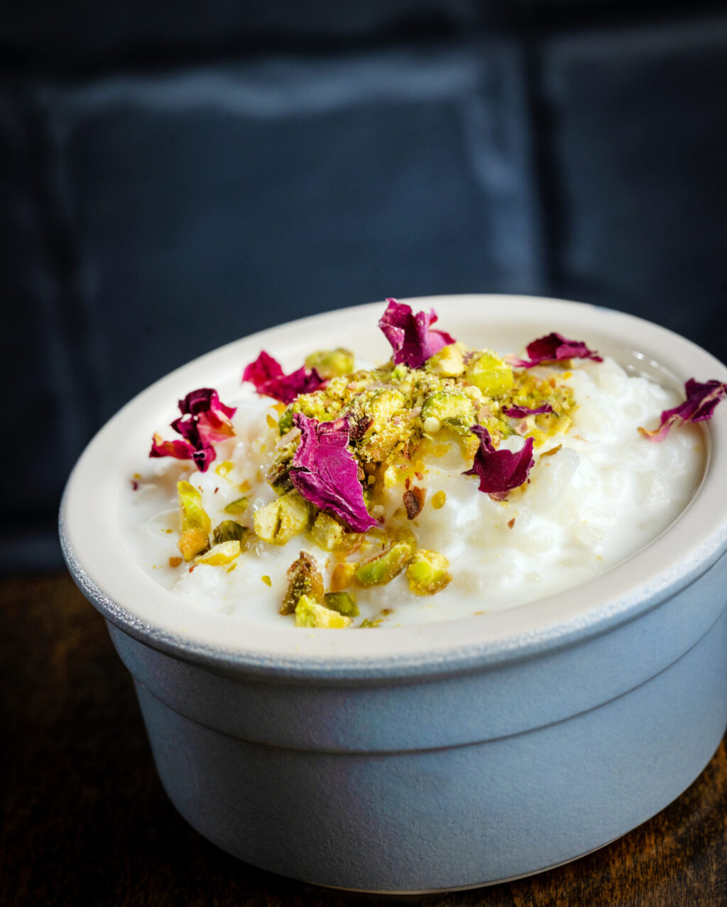 Rosewater Milk Pudding for dessert from the lunch-only menu at Mazza Levantine Kitchen Thursday, March 26, 2026 in northeast Petaluma. (John Burgess / The Press Democrat)