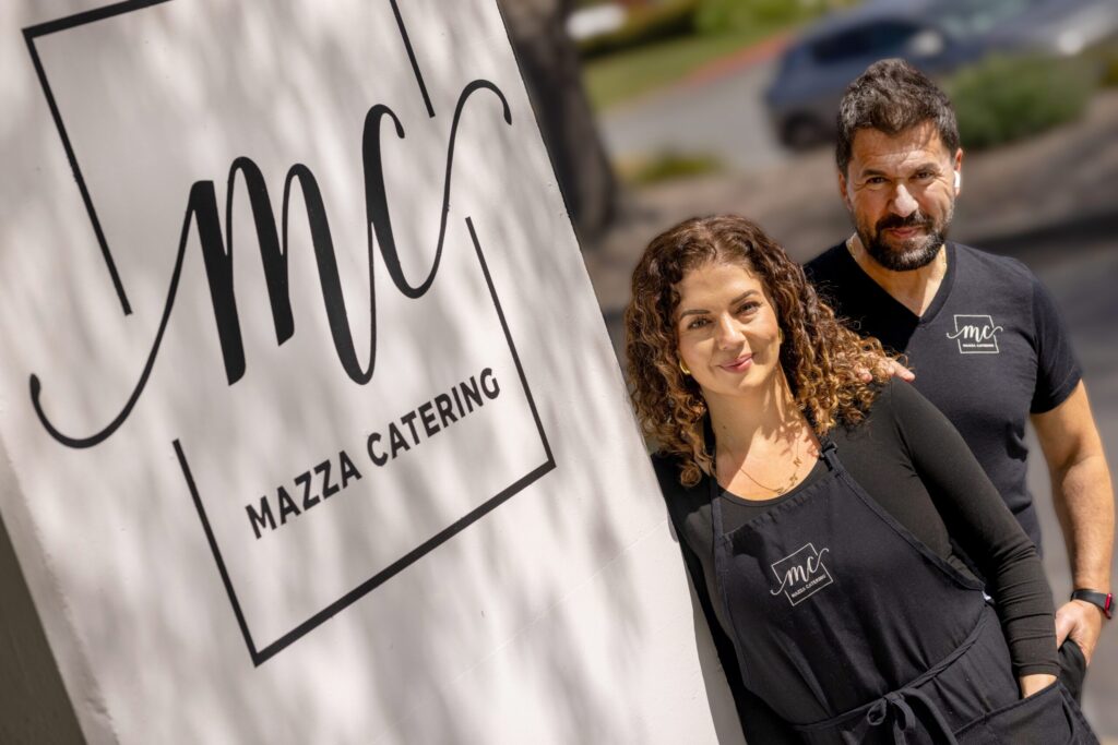Longtime Petaluma caterers Kristina and Safwan Daya highlight their Levantine cuisine at the lunch-only Mazza Levantine Kitchen Thursday, March 26, 2026 in northeast Petaluma. (John Burgess / The Press Democrat)