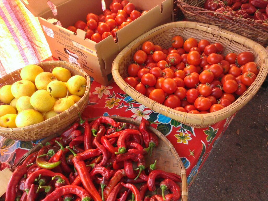 Produce at the Healdsburg Farmers’ Market in downtown Healdsburg. (Sonoma County Tourism)