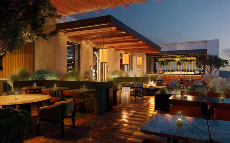 A rendering of Aya, a 28,000-square-foot restaurant and bar designed with two terraces overlooking Sonoma Mountain and the surrounding hills. It is scheduled to open in May. (Graton Resort & Casino)