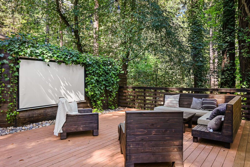 Outdoor movie theater on deck. (Jesse West / West media)