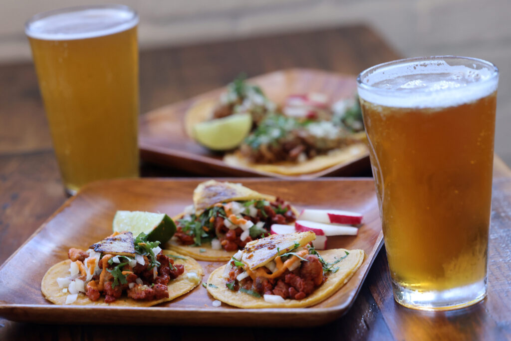 Al pastor tacos with grilled pineapple at Parkside Eats in Santa Rosa Monday, April 13, 2026. (Beth Schlanker / The Press Democrat)