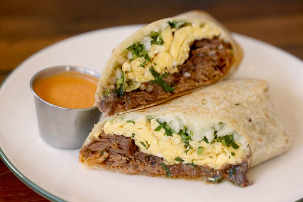 The breakfast burrito at Parkside Eats in Santa Rosa Monday, April 13, 2026. (Beth Schlanker / The Press Democrat)