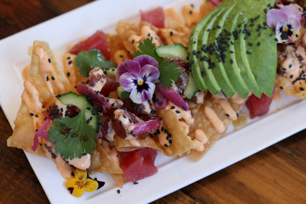 Ahi tuna poke nachos at Parkside Eats in Santa Rosa Monday, April 13, 2026. (Beth Schlanker / The Press Democrat)