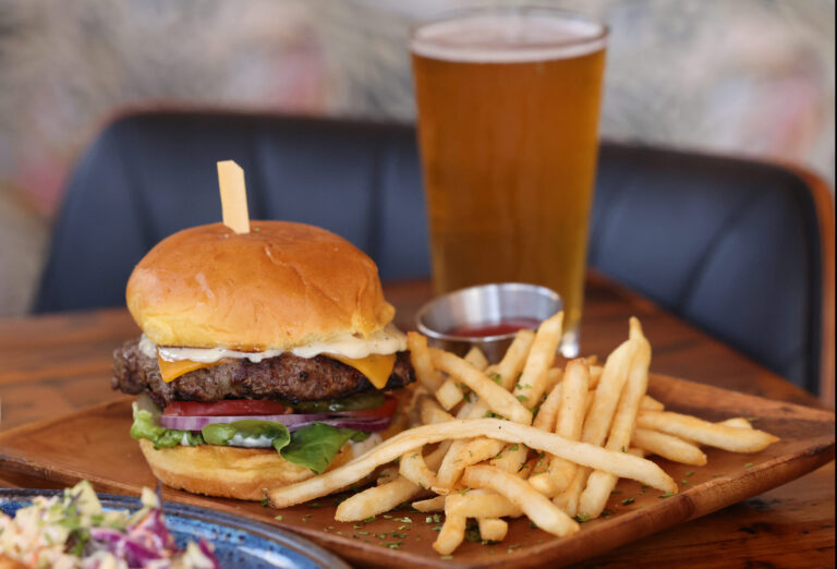 The Parkside cheeseburger with garlic aioli and fries at Parkside Eats in Santa Rosa Monday, April 13, 2026. (Beth Schlanker / The Press Democrat)