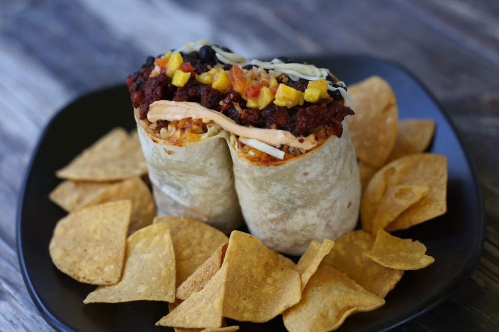 Pastor tropical burrito at Don Julio's Latin Grill in Rohnert Park Monday, April 13, 2026. (Beth Schlanker / The Press Democrat)
