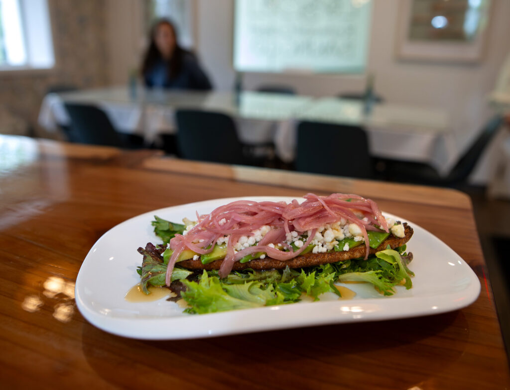Avocado toast is served at the Redwood Gospel Baking Company cafe in Santa Rosa, Friday, April 10, 2026. (Darryl Bush/For The Press Democrat)