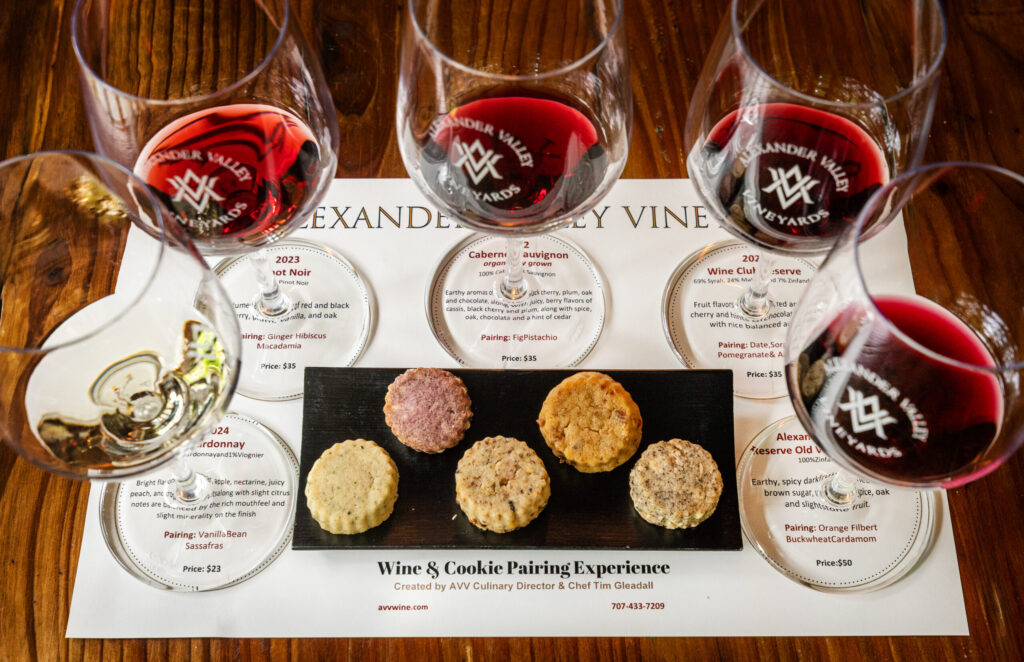 Alexander Valley Vineyards culinary director Tim Gleadall created flavored shortbreads to pair with their wines for a “Wine and Cookie Pairing Experience” Wednesday, April 22, 2026. (John Burgess/The Press Democrat)