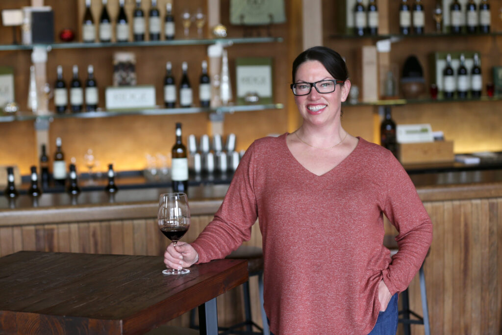 Winemaker Shauna Rosenblum at Ridge Vineyards' Lytton Springs estate in Healdsburg, Tuesday, December 20, 2022. (Beth Schlanker/The Press Democrat)
