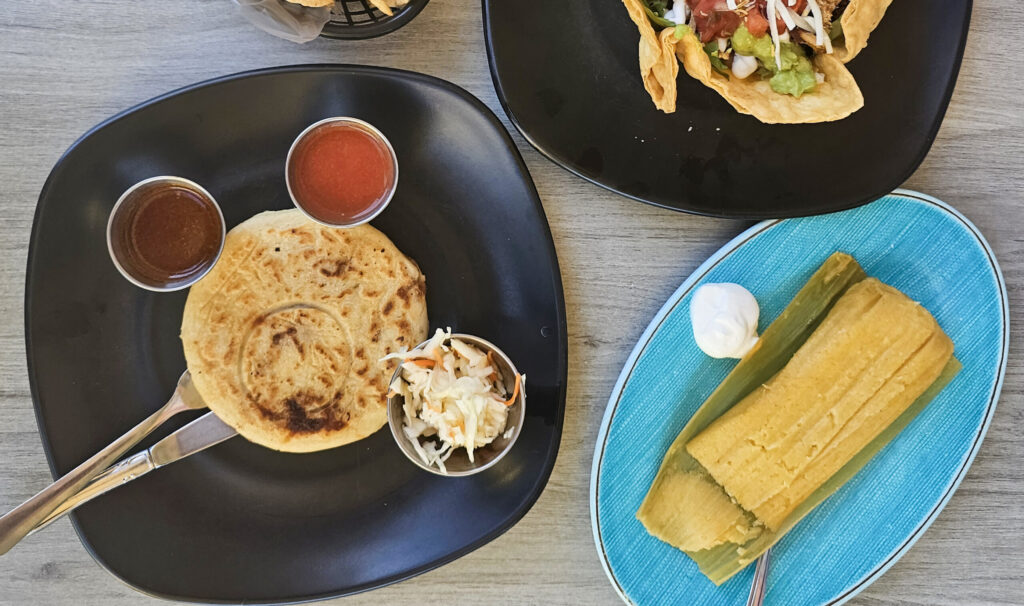 Pupusas and the sweet corn tamale at Don Julio's in Rohnert Park. (Heather Irwin / Sonoma Magazine)