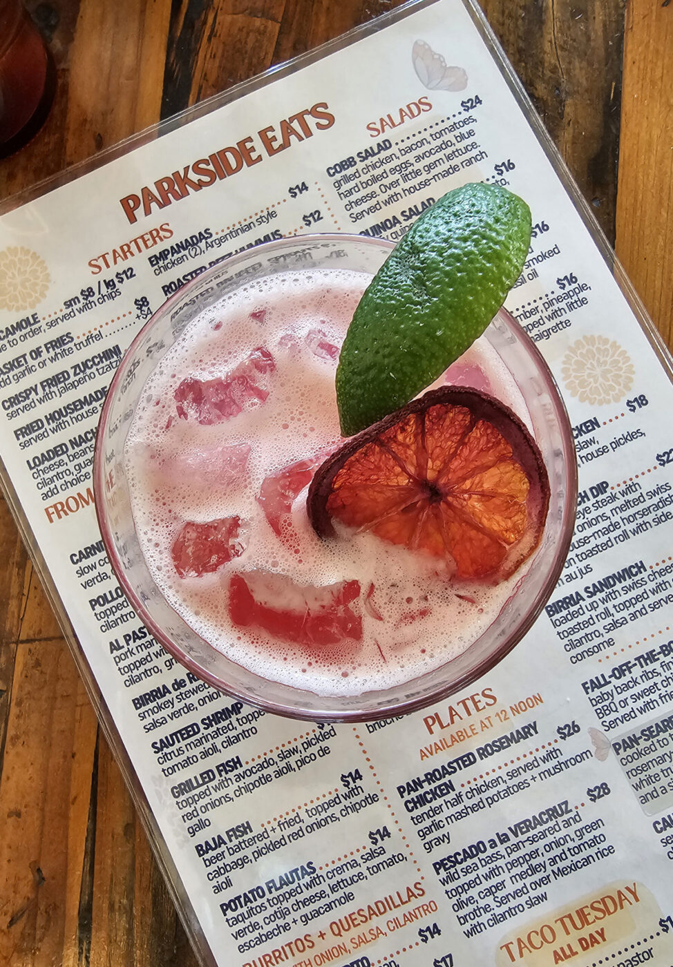 A low-abv hibiscus margarita at Parkside Eats in Santa Rosa. (Heather Irwin / Sonoma Magazine)