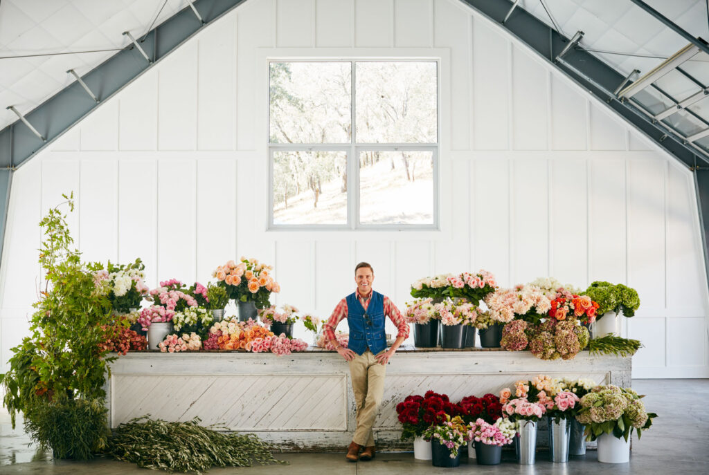 Designer Ken Fulk in the entertainment barn. (Douglas Friedman)