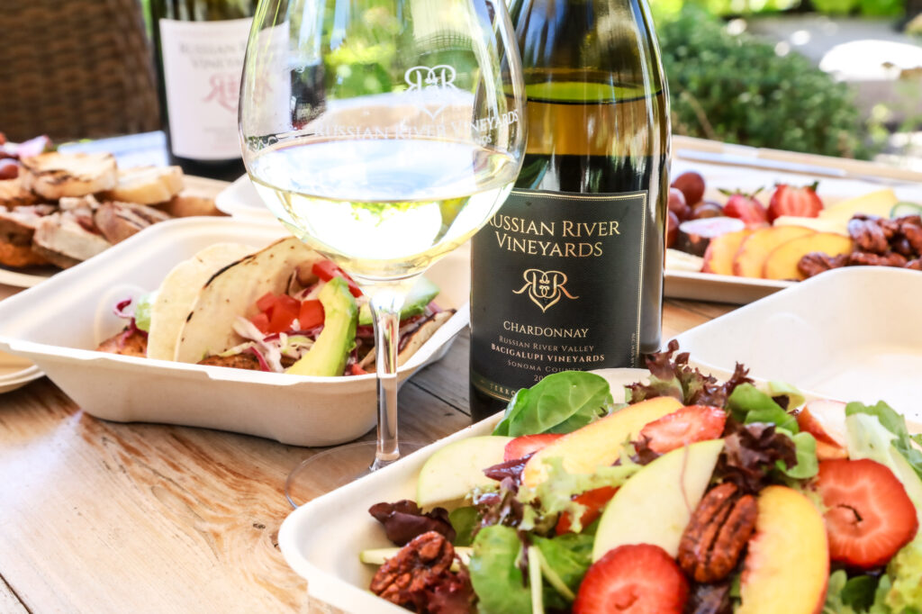 Russian River Vineyards Chardonnay, made with grapes from Bacigalupi Vineyards in Healdsburg. (Sonoma County Tourism)