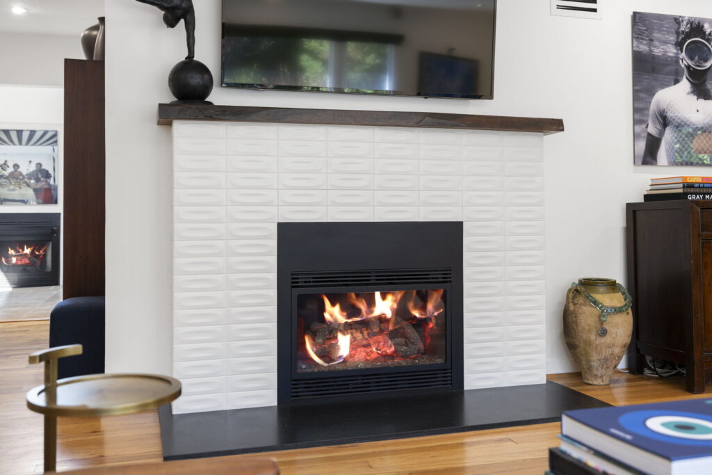 Fireplace in living room. (Agent Stack)