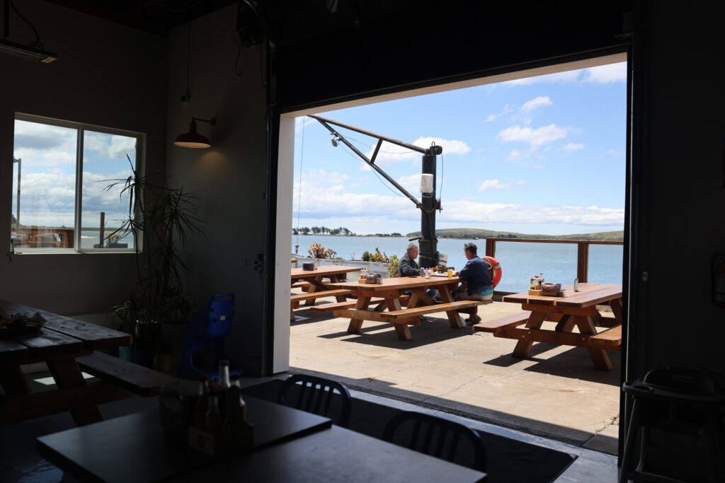 New eating area at Fishetarian in Bodega Bay Thursday, May 28, 2026. (Beth Schlanker / The Press Democrat)