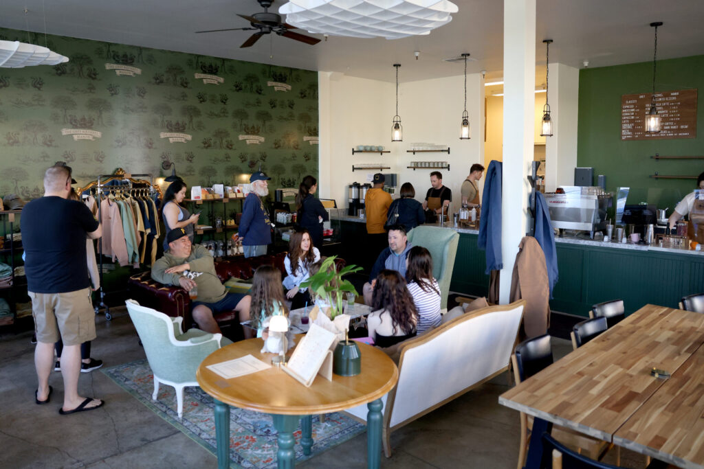 Patrons attend a soft opening of the Grey Squirrel Manor in Windsor Sunday, March 15, 2026. (Beth Schlanker / The Press Democrat)