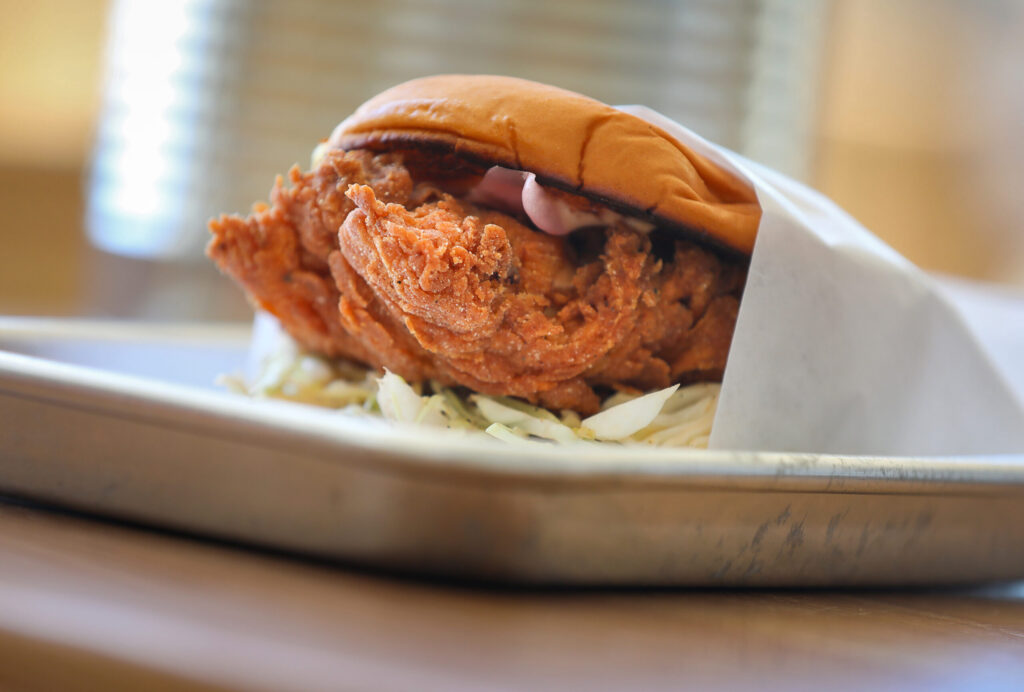 Fried chicken sandwich at The Junction in Santa Rosa on Monday, May 18, 2026. (Christopher Chung/The Press Democrat)
