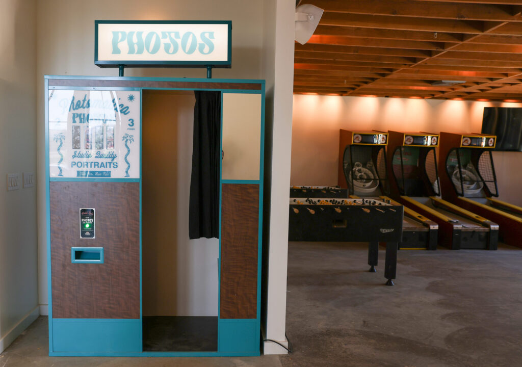 A photo booth, foosball tables and Skee-Ball games at The Junction in Santa Rosa on Monday, May 18, 2026. (Christopher Chung/The Press Democrat)