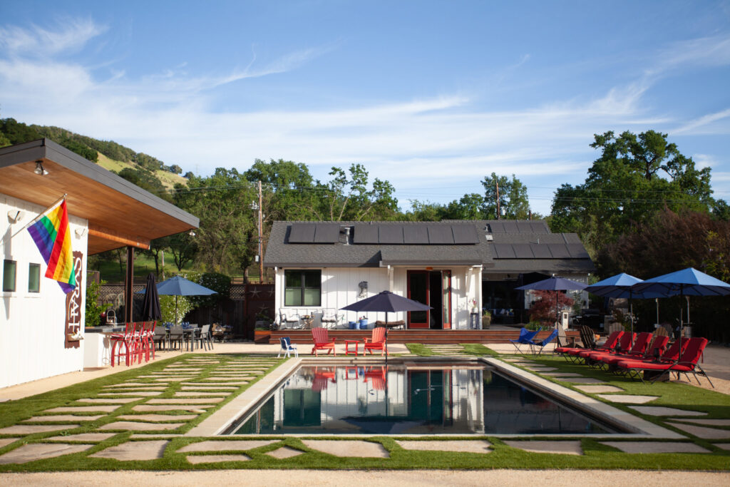 The backyard of Josh and Regina Silvers’ home is the setting for many gatherings with a host of family and friends. (Eileen Roche)