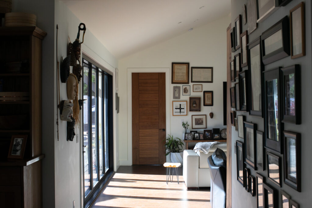 The entryway into the living room at Josh and Regina Silvers’ home in Santa Rosa. (Eileen Roche)