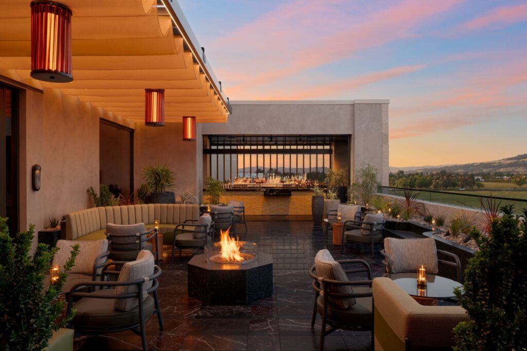 The patio and bar area at AYA restaurant at Graton Resort & Casino in Rohnert Park. (Dylan Patrick / Graton Resort & Casino)