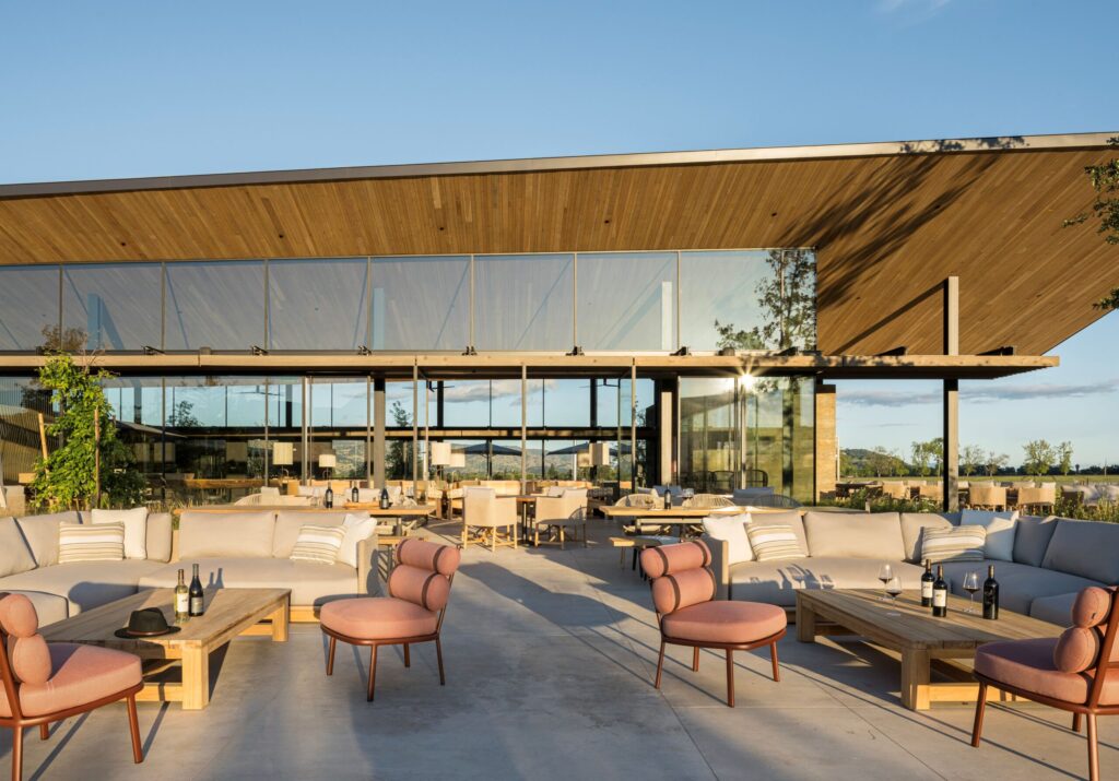The patio at Robert Mondavi Winery in Oakville. (Adam Potts)