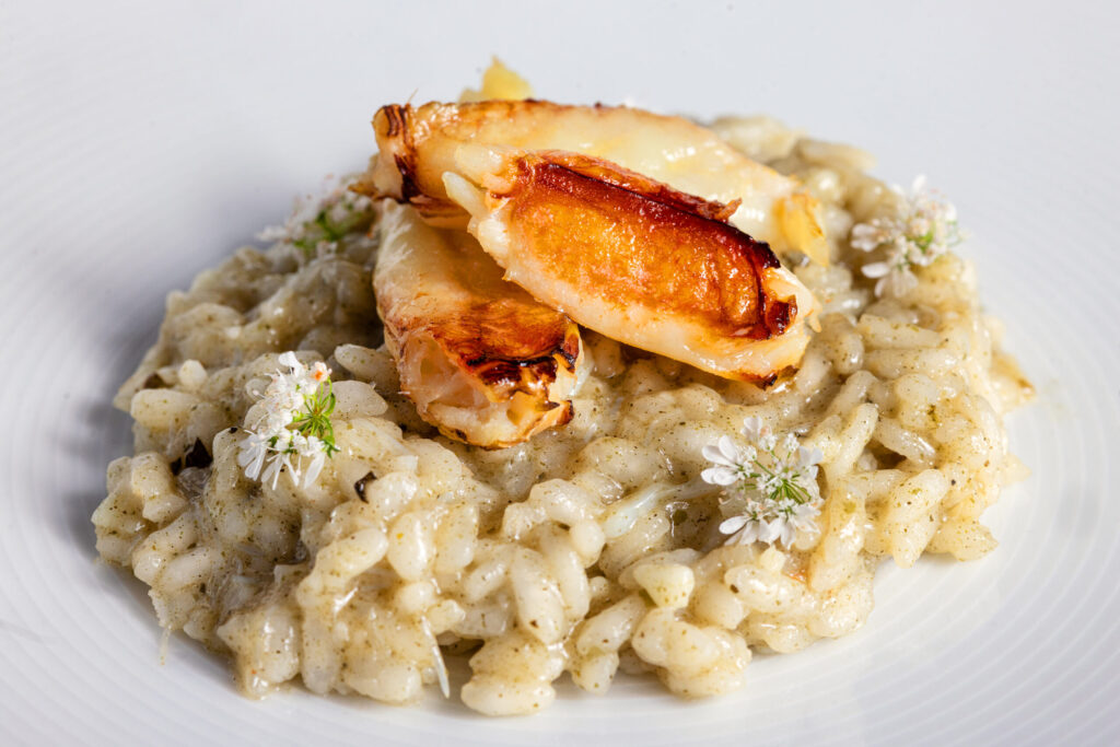 Bodega Bay Crab Risotto with with sea lettuce and Cotija from the Bohemian Bistro Friday, June 12, 2026 in Occidental. (John Burgess/The Press Democrat)