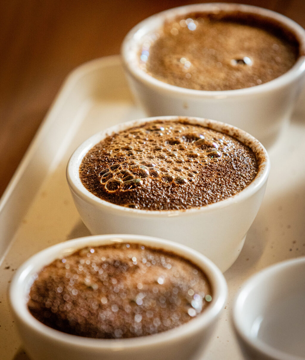 Bibiana Gonzalez’s Shared Notes Coffee tasting experience focuses on roasting variations from single-origin Colombian beans at the Wines by Bibiana tasting room Monday, June 8, 2026 in Rohnert Park. (John Burgess/The Press Democrat)