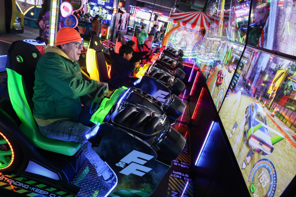 Calvin Hansen plays a Fast & Furious game at the new Dave & Buster’s of Santa Rosa in Santa Rosa Plaza on Monday, January 26, 2026. (Christopher Chung/The Press Democrat)