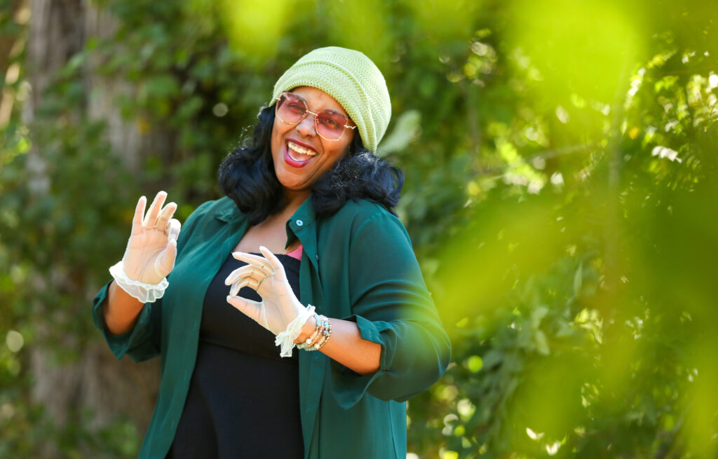 Angel Clendenin, aka Audio Angel, is producing a project titled “Inside/Out-Black Sonoma Artistry in Progress” which will open with a live Juneteenth performance at Laguna Lab in Sebastopol. Photo taken in Petaluma on Tuesday, June 9, 2026. (Christopher Chung/The Press Democrat)