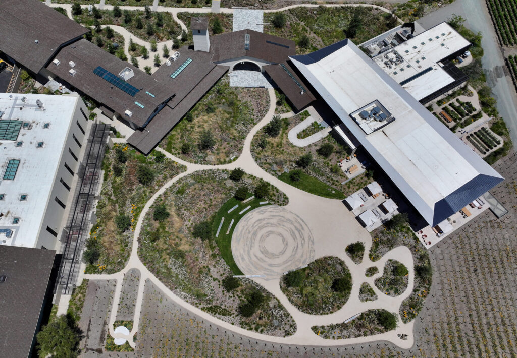 A newly redesigned garden space has replaced a lawn at Robert Mondavi Winery. Photo taken in Oakville on Wednesday, June 24, 2026. (Christopher Chung/The Press Democrat)
