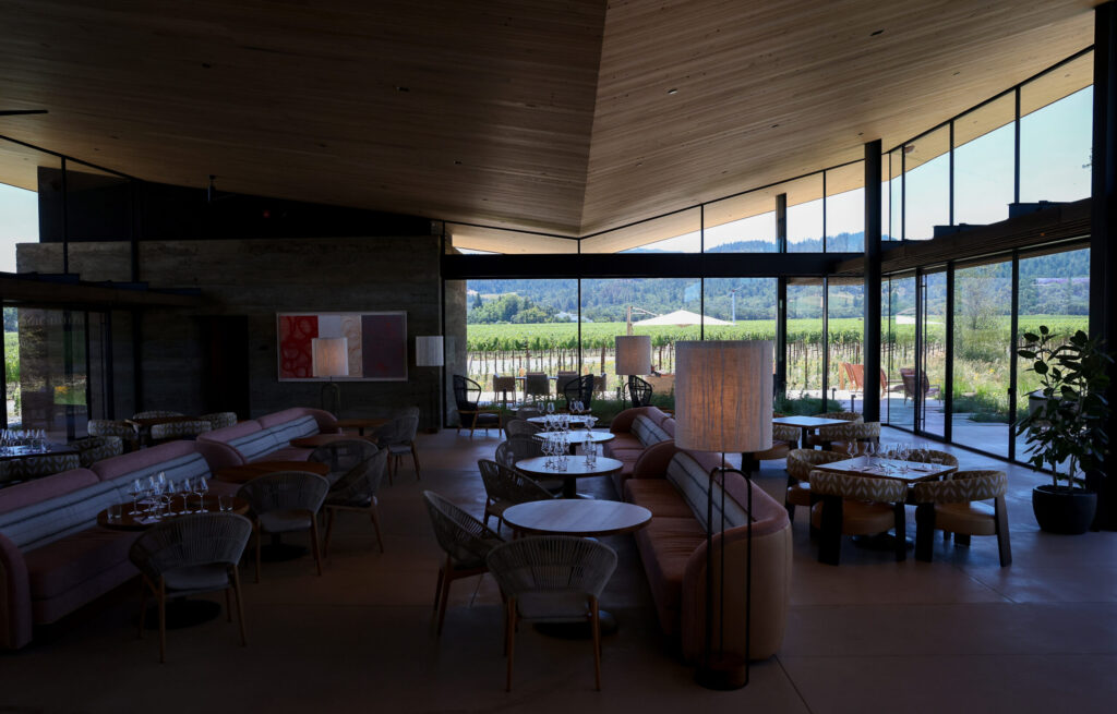 The Vineyard Room tasting area at Robert Mondavi Winery in Oakville on Wednesday, June 24, 2026. (Christopher Chung/The Press Democrat)
