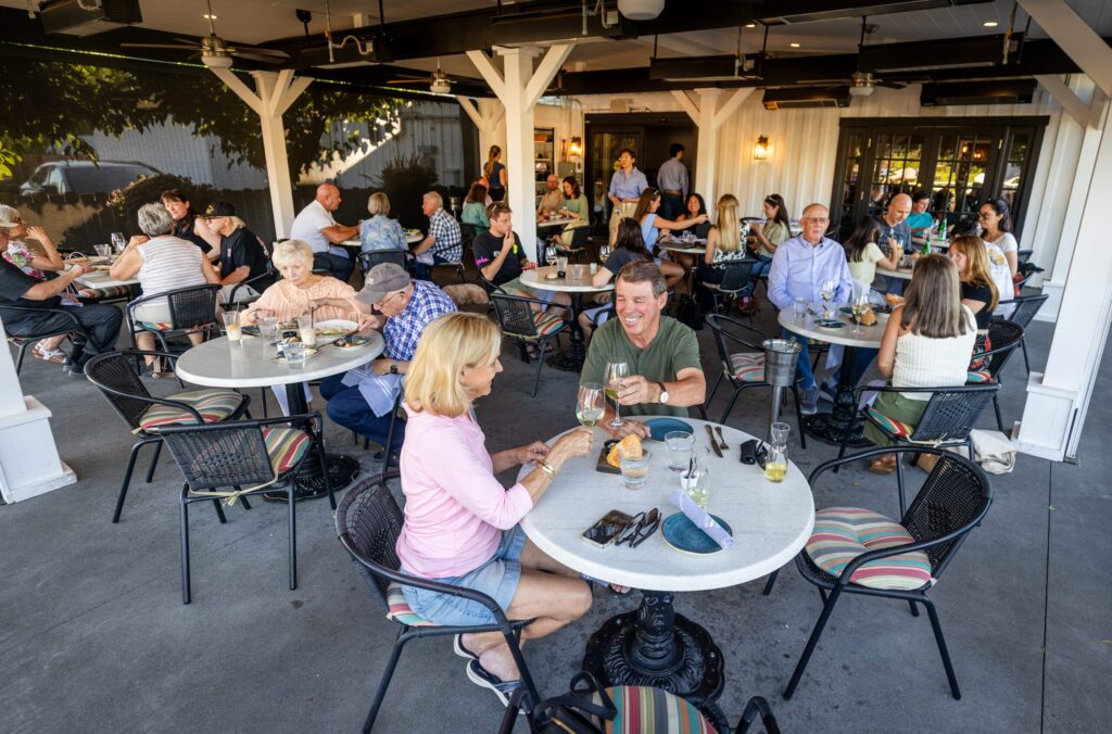Salt & Stone offers indoor seating, outdoor patio seating and a covered outdoor patio Monday, June 1, 2026 in the heart of Sonoma Valley. (John Burgess/The Press Democrat)