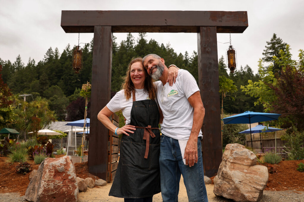 Wonderland Pizzeria owners Kellee Kessler and Brian Perloff in Monte Rio on Wednesday, June 17, 2026. (Christopher Chung/The Press Democrat)