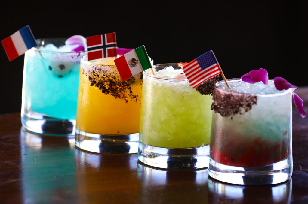 Specially made drinks representing various countries created to celebrate the FIFA World Cup at El Gallo Negro in Windsor on Wednesday, June 3, 2026. (Christopher Chung/The Press Democrat)