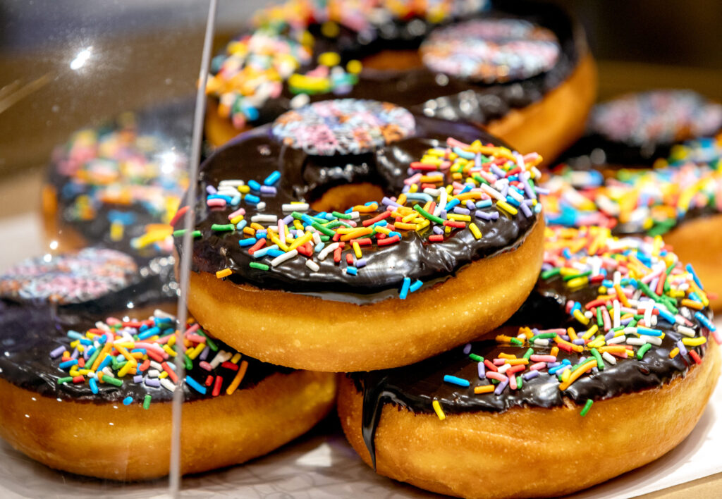 The "Tag, You're It" specialty doughnut from SoCo Dough Co. in the Graton Casino & Resort Friday, May 29, 2026 in Rohnert Park. (John Burgess/The Press Democrat)