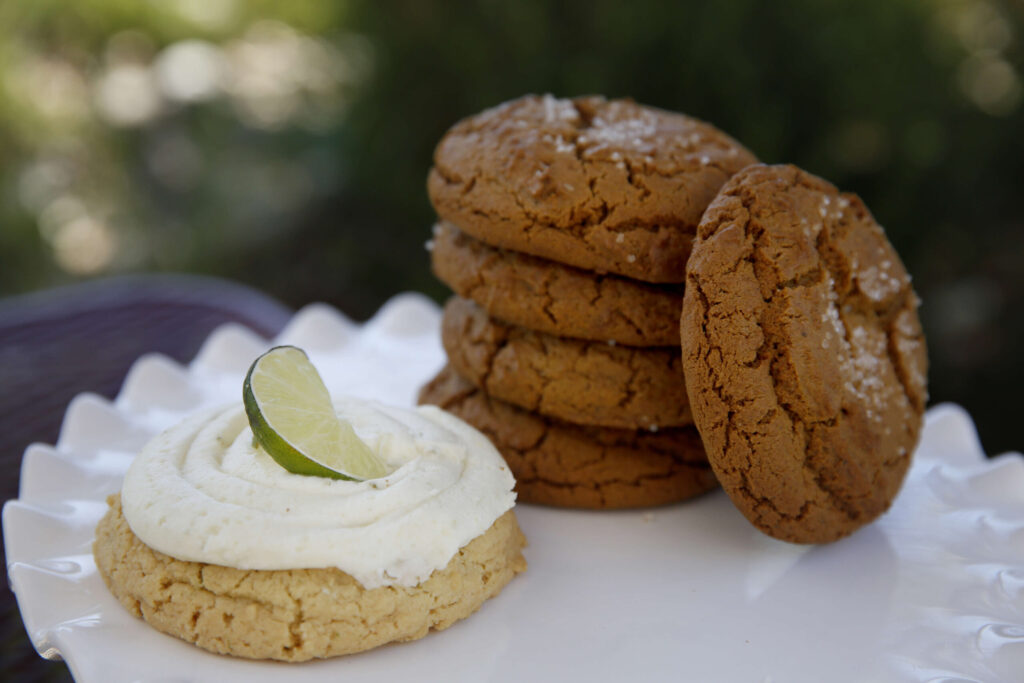 A margarita cookie and ginger-molasses cookies at Society Bakery and Cafe in Sebastopol on Wednesday, September 22, 2021. (Beth Schlanker/The Press Democrat)