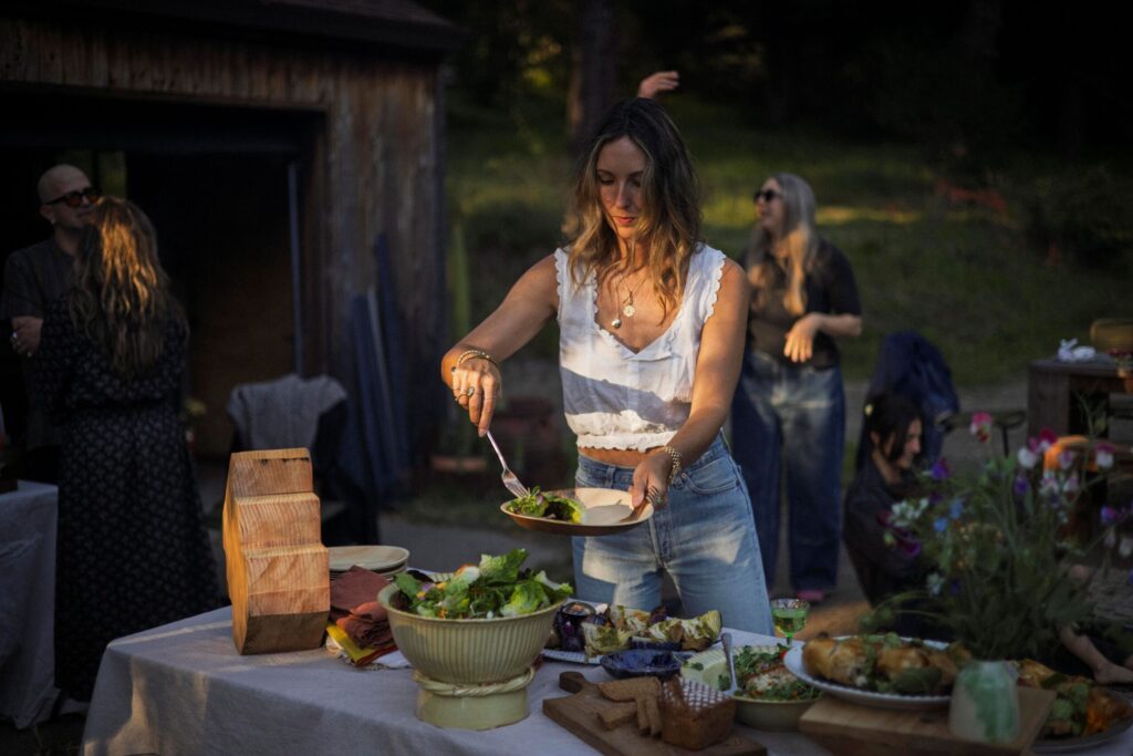 Chef Lee Desrosiers hosts outdoor dinners at his west county home, serving his signature "Hell Chicken" alongside other simple summer appetizers. (Conor Hagen)