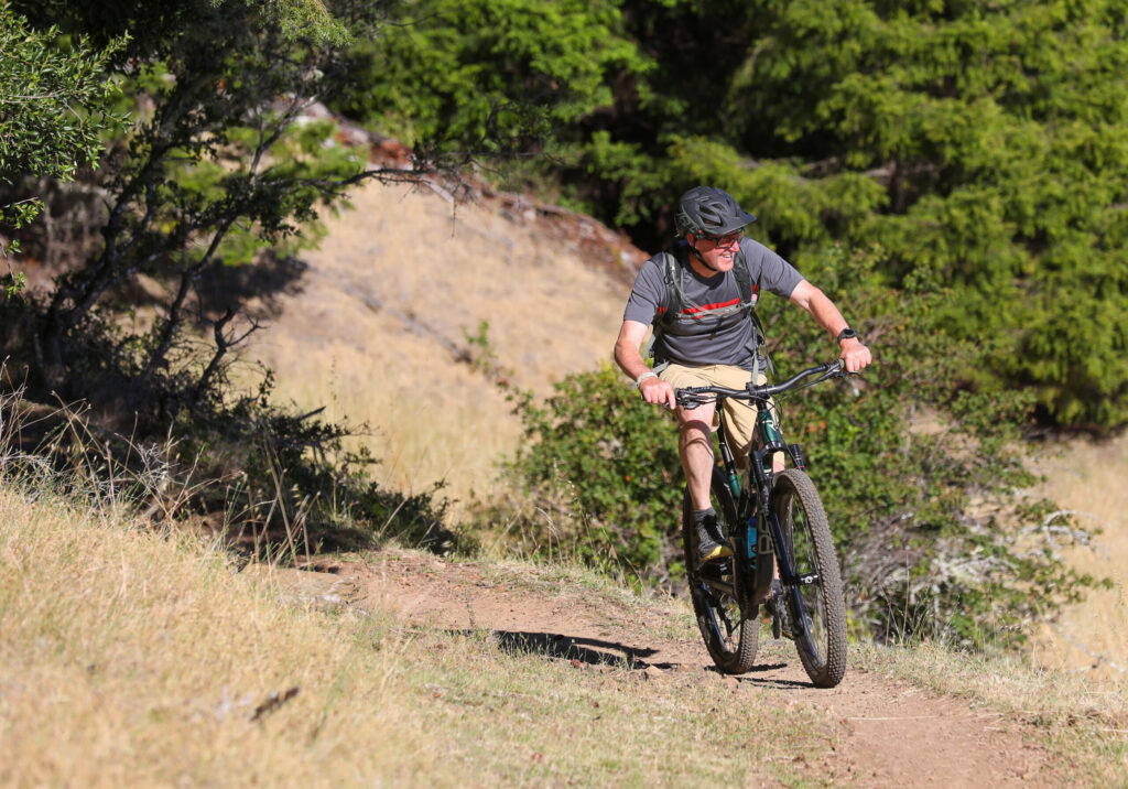 Cary Bush makes his way along the Sound of Music trail in the Monte Rio Redwoods Regional Park & Open Space Preserve near Occidental on Thursday, June 11, 2026. (Christopher Chung/The Press Democrat)