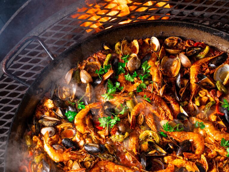 Paella at Bravas Bar de Tapas in Healdsburg. (Jesse Cudworth)